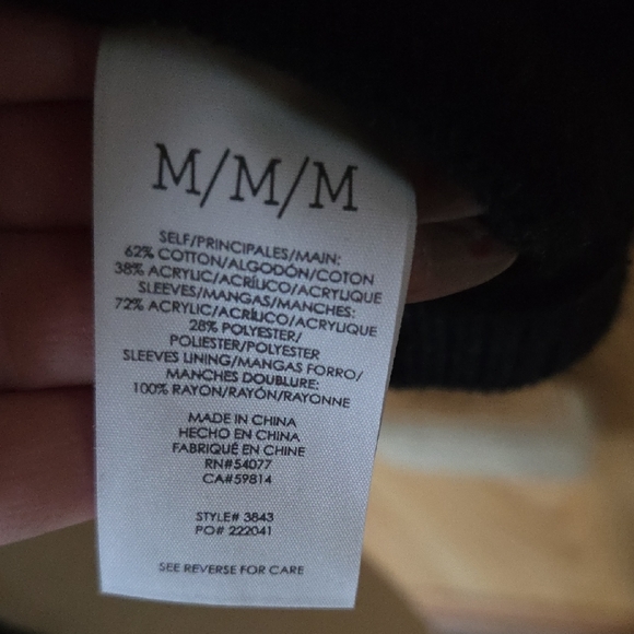 CAbi Black Sweater with Faux Fur Sleeves - Picture 7 of 7